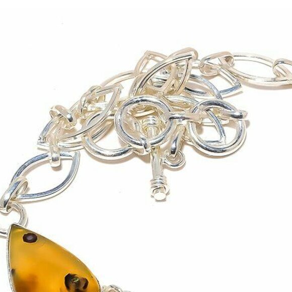 NEW - Montana Agate Stone Sterling Adjustable Necklace - Picture 5 of 6